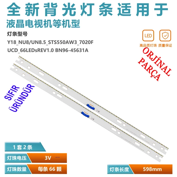 SAMSUNG,  UE55NU8000T, UE55NU8500T, QH55B, QH55R, LED BAR, BACKLIGHT, BN96-45631A, LM41-00579A, V8NU-550SM0-R1 Y18 Q7F NU8K 55 BN61-15535A - 2