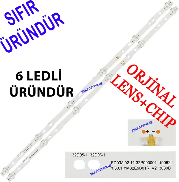 TELENOVA, 32D4001, 32S8001, LED BAR, BACKLIGHT, SJ.YM.D3200601-3030ES-M, TELENOVA PANEL LEDLERİ, YU-MA-TU 32", 32İNC, LED BAR, YUMATU