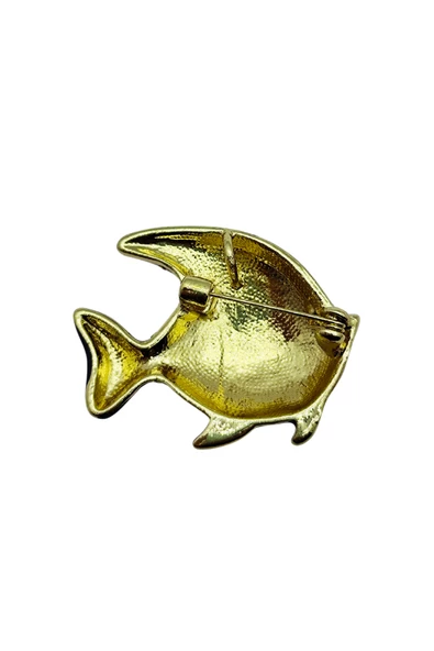 Mavi Taşlı Balık Broş - Resim 4