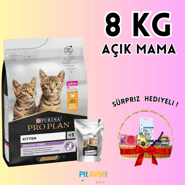 Proplan Kıtten Tavuklu Yavru Kedi Maması 8 Kg Açık Mama - HEDİYELİ PAKET