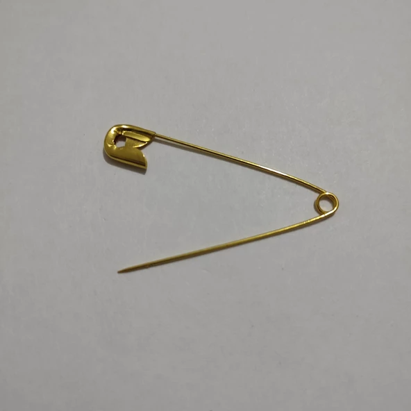 HAGİKİ (10 ADETLİ) 5,5CM UZUNLUĞUNDA NO 4 SARI ÇENGELLİ İĞNE,GOLD RENKLİ ÇATAL İĞNE,BÜYÜK BOY - 4