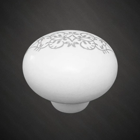 15 Adet Hanımeli Kulp Beyaz Polimer Düğme Kulp Mantar Mobilya Mutfak Dolabı Çekmece Kulbu Kulpları - Resim 6