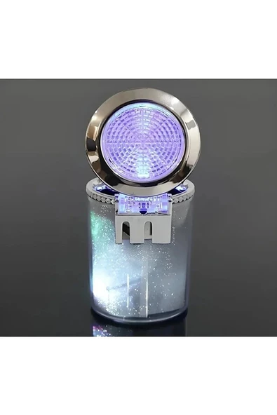 7 Renkli RGB Led Işıklı Lüx Oto Küllük Kapaklı Spor Araç İçi Küllük Araba Küllüğü - 4