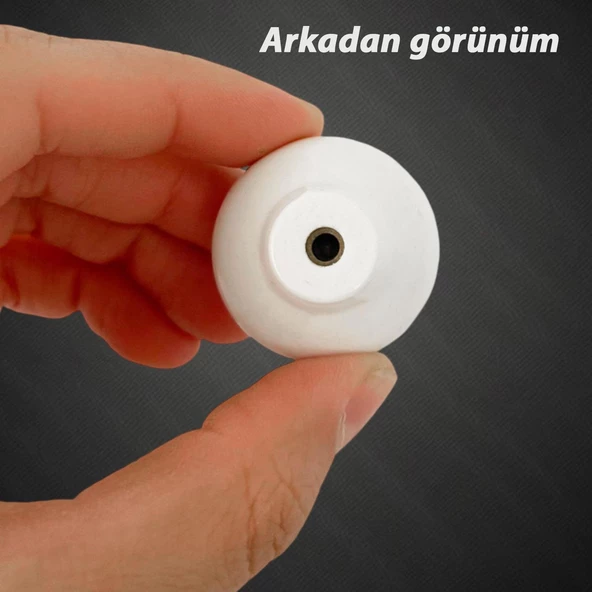 15 Adet Hanımeli Kulp Beyaz Polimer Düğme Kulp Mantar Mobilya Mutfak Dolabı Çekmece Kulbu Kulpları - Resim 3