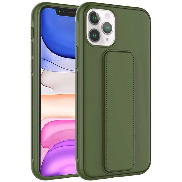 Apple iPhone 11 Pro Max Kılıf  Qstand Kapak - 6