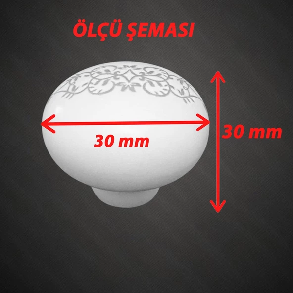 15 Adet Hanımeli Kulp Beyaz Polimer Düğme Kulp Mantar Mobilya Mutfak Dolabı Çekmece Kulbu Kulpları - Resim 2