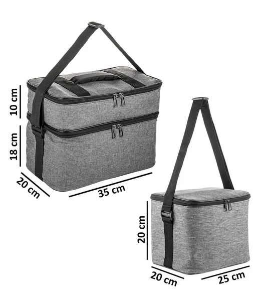 Kamp Piknik Termal Soğutucu Yalıtımlı Buzluk Termos Çanta 2’li Set - 960 Gri - 10