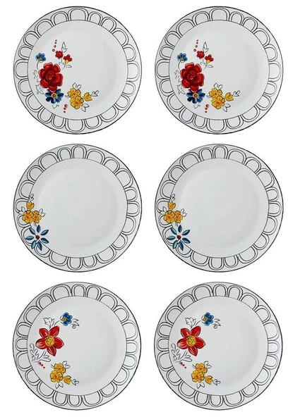 The Mia DNR0054 Fiore Servis Tabağı 6 Lı Set - 27 Cm - 4