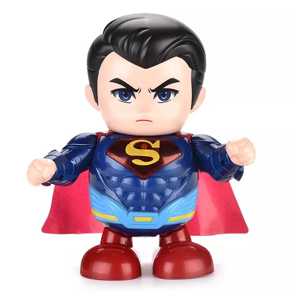 Pilli Işıklı Dans Eden Robot Süperman Batman Dance Hero Superman 20 CM