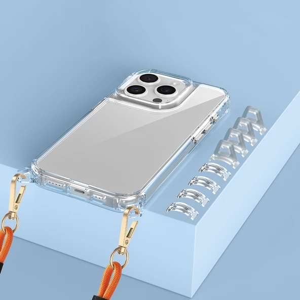 iPhone 15 Pro Max Kılıf Airbagli Takılabilir Askı Aparatlı Snap Silikon Kapak - 4