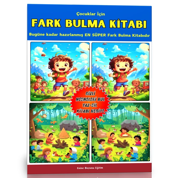 Çocuklar İçin Fark Bulma Kitabı (Gizli Nesneleri Bulma YAZ-SİL Kitabı Hediyeli)