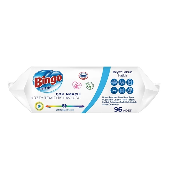 Bingo Yüzey Temizlik Havlusu 96 Adet Beyaz Sabun - 5