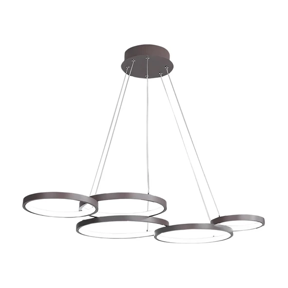 Accor / 55x85 cm / Sarkıt Avize / Antrasit Gövde / 3 Renk Işık - 3