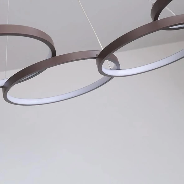 Accor / 55x85 cm / Sarkıt Avize / Antrasit Gövde / 3 Renk Işık - 4