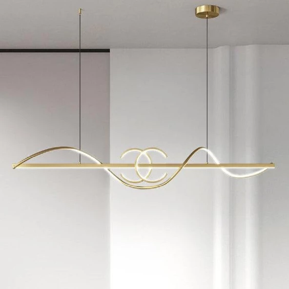 Capri / 120 cm / Gold Gövde / Sarkıt Avize / 3 Renk Işık / 3 Yıl Garanti