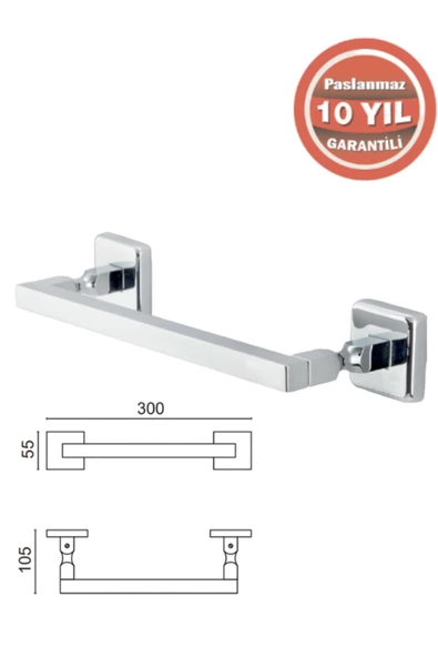 ÇELİK BANYO Çelik Banyo Ku10-019 Kumru Kare Boru Uzun Havluluk 30 Cm