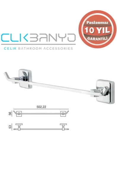 ÇELİK BANYO Çelik Banyo Ku10-006 Kumru Uzun Havluluk 50Cm