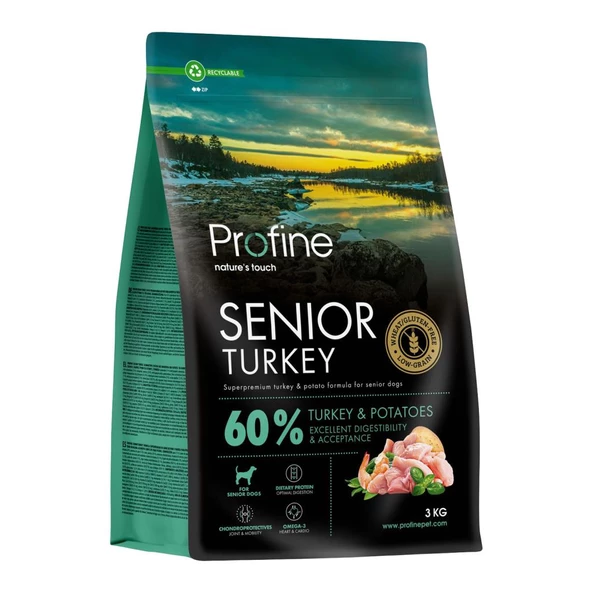 Profine 3kg Gluten Free Senior Glutensiz Hindi Etli Yaşlı Köpek Maması