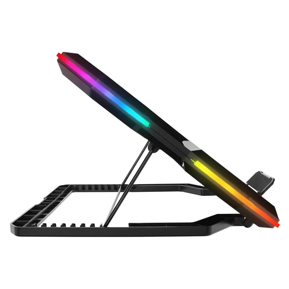 Addison Rampage AD-RC13 BELLATRIX Siyah 5 Fan 2 USB RGB Işıklı 15"-17" Notebook Soğutucu Stand - 4
