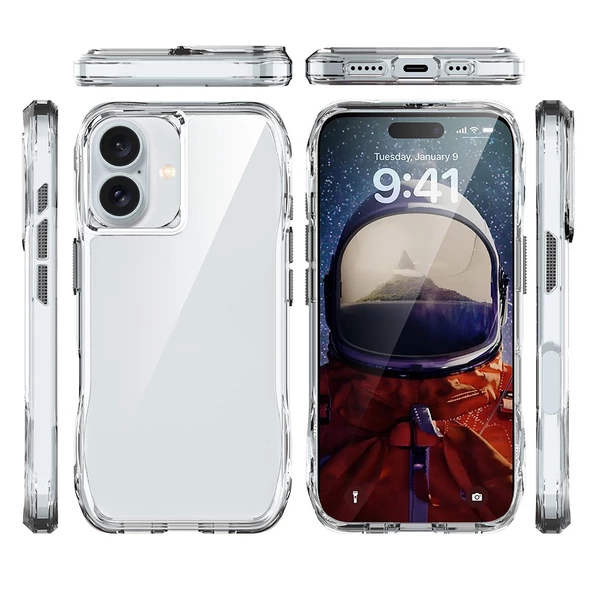 Apple iPhone 16 Kılıf Airbagli Şeffaf Zore İncek Kapak - Resim 5