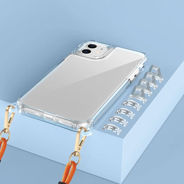 Apple iPhone 11 Kılıf Airbagli Takılabilir Askı Aparatlı Zore Snap Silikon Kapak - Resim 5