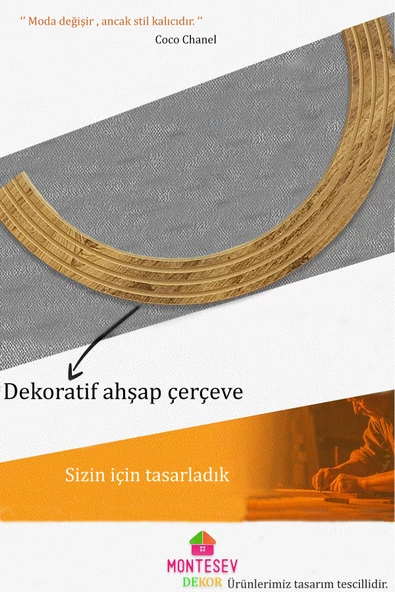 Antik Ahşap Dekoratif Ayna Yuvarlak Ayna Duvar Aynası Banyo Lavabo Aynası - 43 Cm - 6