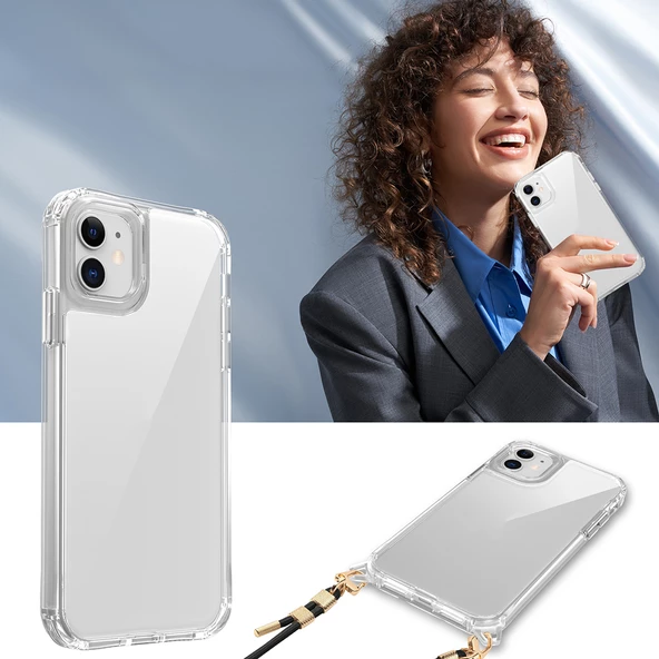 Apple iPhone 11 Kılıf Airbagli Takılabilir Askı Aparatlı Zore Snap Silikon Kapak - Resim 7