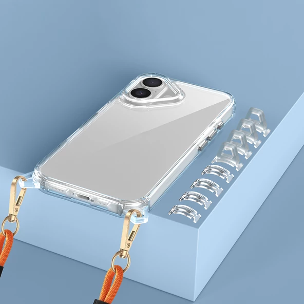 Apple iPhone 16 Kılıf Airbagli Takılabilir Askı Aparatlı Zore Snap Silikon Kapak - Resim 5