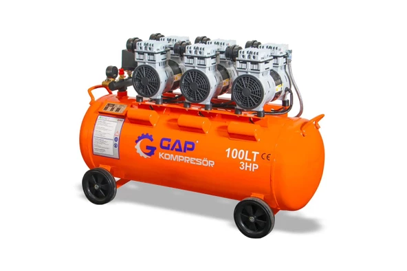 GAP Kompresör 100 lt Sessiz ve Yağsız Hava Kompresörü GPS 750x3