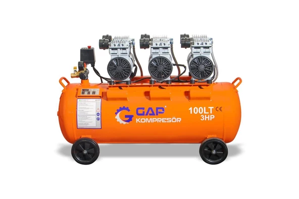 GAP Kompresör 100 lt Sessiz ve Yağsız Hava Kompresörü GPS 750x3 - 2