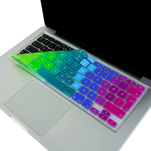 Macbook Klavye Air Pro Koruyucu (Türkçe Q) (Eski USB'li Model 2008-2017) A1466 A1502 Uyumlu Dazzle