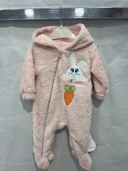 ugurbocegicocuk Tavşan Baskılı Kulaklı Welsoft Bebek Tulum 1227 - 17