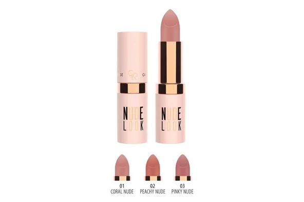 Golden Rose Nude Look Matte Lipstick 02 Peachy Nude Ruj - Resim 2