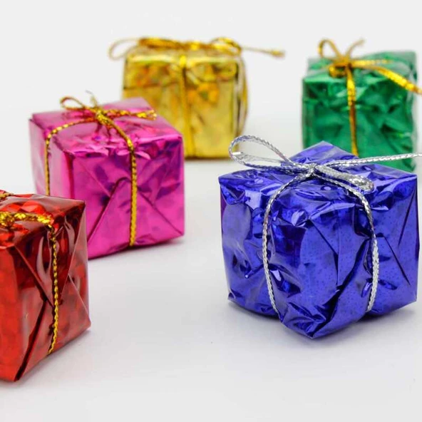 Yıllbaşı Çam Ağacı Süsü Hediye Paketi Figürlü Noel Ağacı Süsü 12 Li 3 cm - 2