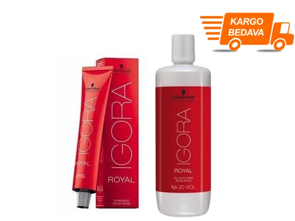 3 ADET Igora Royal 5-1 Açık Kumral Kahve Saç Boyası + 1L Oksidan