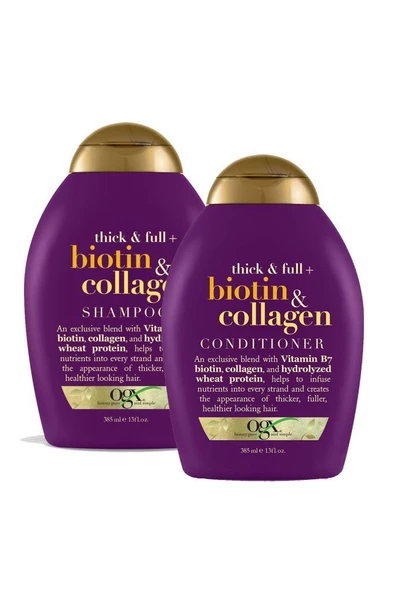 Organix Biotin & Collagen Şampuan 385 ml + Saç Kremi 385 ml