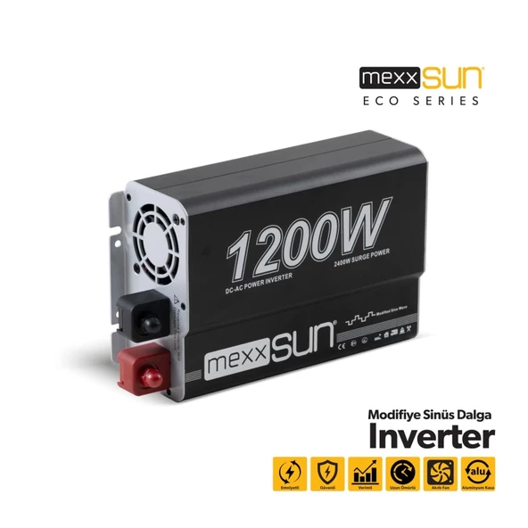 Mexxsun 12V 1200W Modifiye Sinüs İnverter