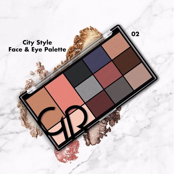 Golden Rose City Style Face and Eye Palette 02 Smokey Far Paleti - 2