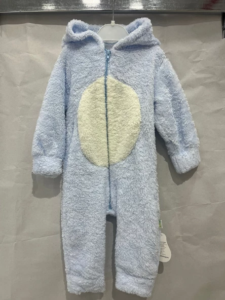ugurbocegicocuk Panda Baskılı Kapşonlu Welsoft Bebek Tulum 1223 - 7