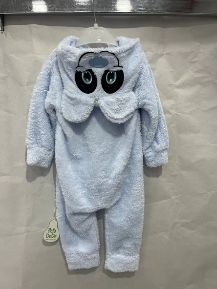 ugurbocegicocuk Panda Baskılı Kapşonlu Welsoft Bebek Tulum 1223 - 5