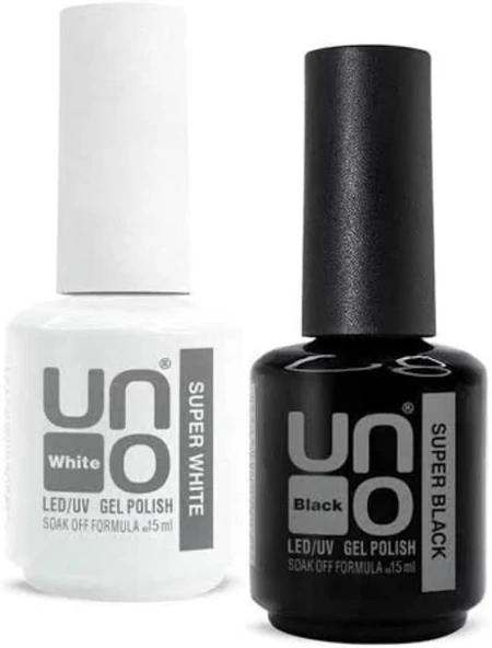 Fontenay Uno Super White Beyaz 15ml & Super Black Siyah Kalıcı Oje 15 ml - 1