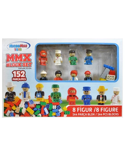 Mmx 152 Parça Yapı Blok ve 8 Figür Seti 02 034
