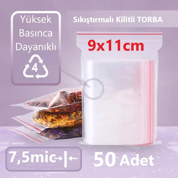 Kilitli Şeffaf Torba 9x11 Cm Aksesuar,madeni Para,boncuk Ve Buzdolabı Saklama Poşeti (100ADET)