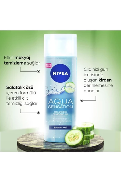 Nivea Aqua Sensation Yüz Temizleme Jeli Canlandırıcı 200 ml - Resim 2