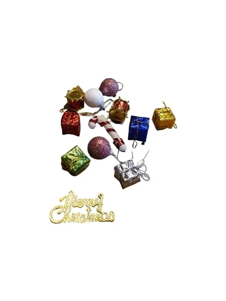 Yıllbaşı Çam Ağacı Süsü Karışık Noel Ağacı Süsü 12 Li 3 cm - 5