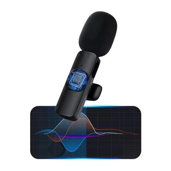 StarkPro K8 Profesyonel lighting Iphone Kablosuz Taşınabilir Yaka Mikrofonu 2Li Paket - 5