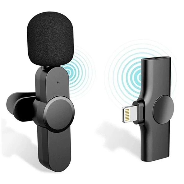 StarkPro K8 Profesyonel lighting Iphone Kablosuz Taşınabilir Yaka Mikrofonu 2Li Paket - 3