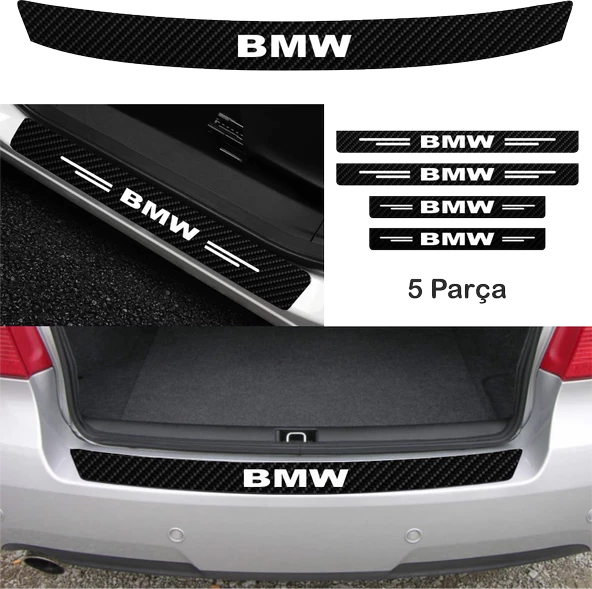 Bmw X3 İçin Uyumlu Aksesuar Oto Bağaj Ve Kapı Eşiği Sticker Set Karbon