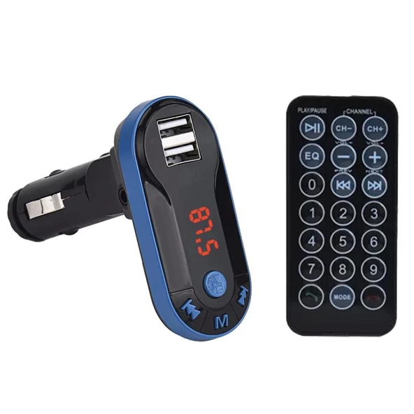 Bt-fm Modulatör Çi̇ft Usb/sd/mp3 12-24 Volt Hafizasiz Bluetooth Fm Transmitter