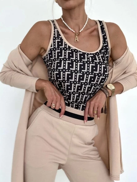 Kadın Uzun Kollu Krep üçlü Takım - Resim 3